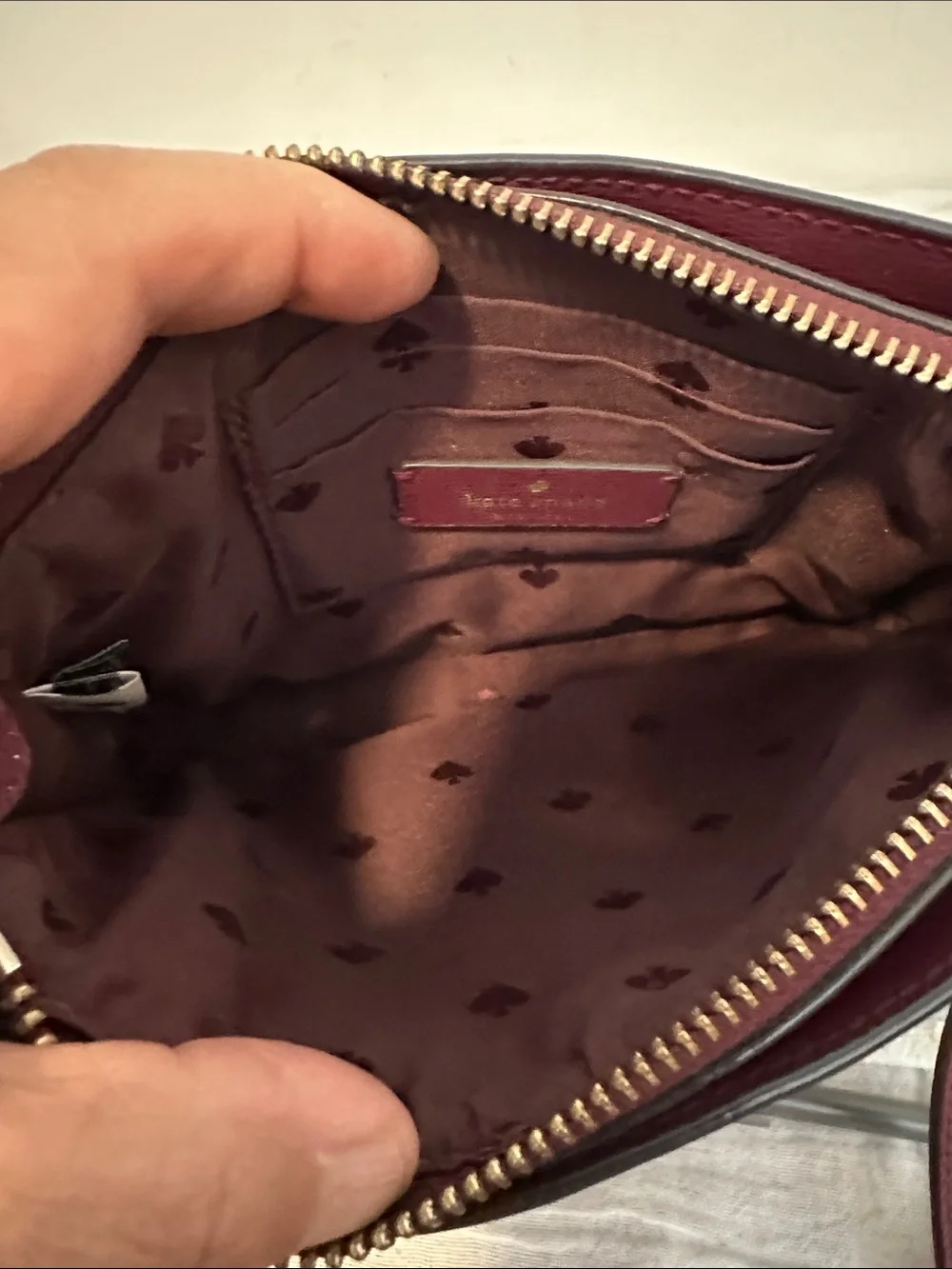 kate spade Burgundy Leather Crossbody with Adjustable Strap